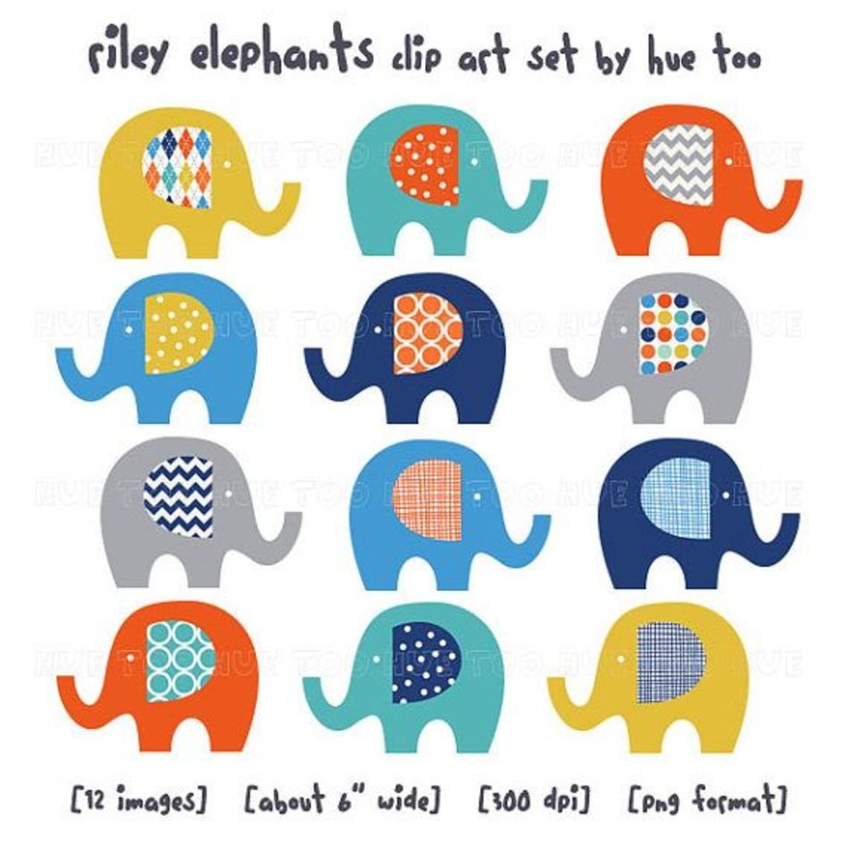 00 Boy Baby Showers Elephant Silhouettes Art clipart