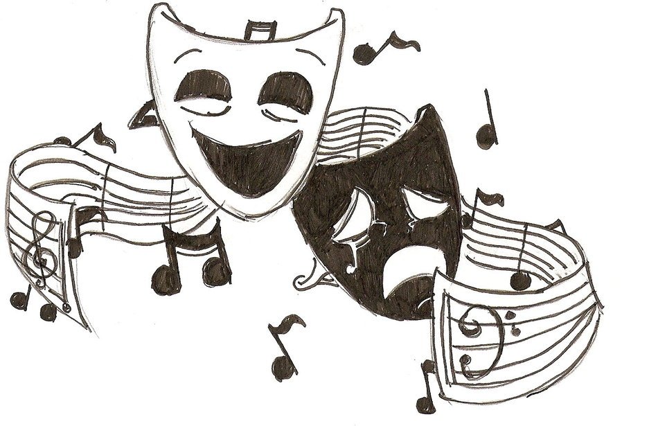 singing notes on a white background