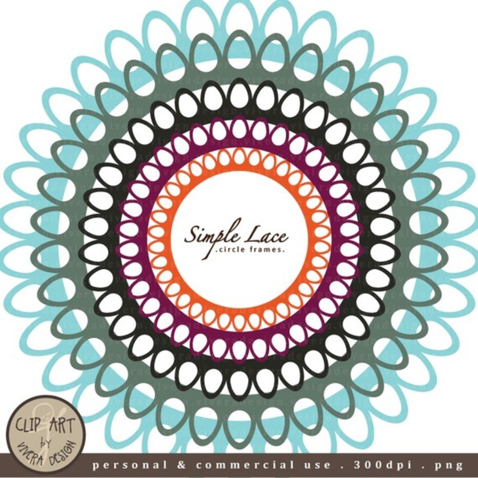 Circle Frames Simple Lace 2 By Viveradesign On Etsy