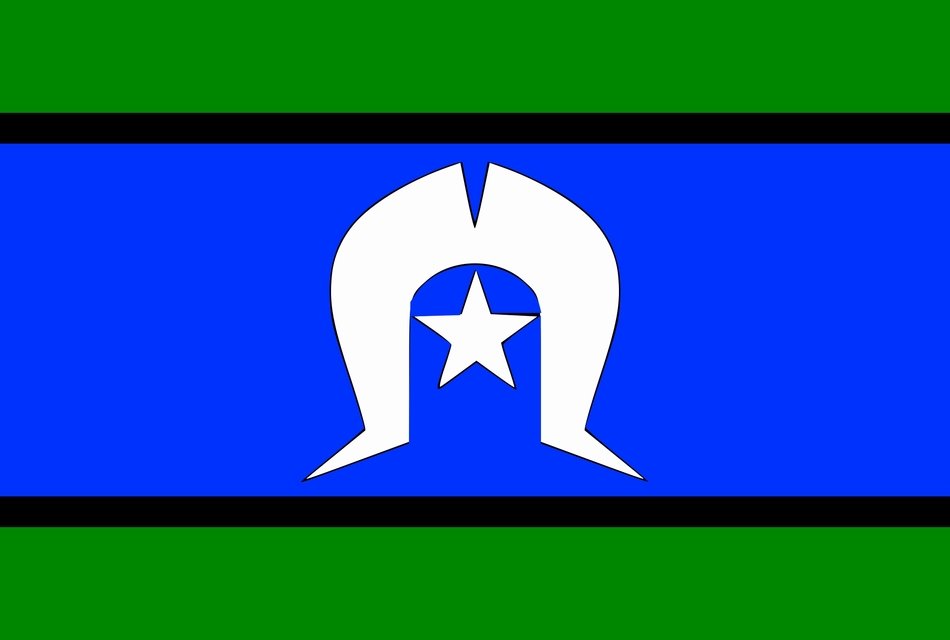 green and blue Flag of the Torres Strait Islanders