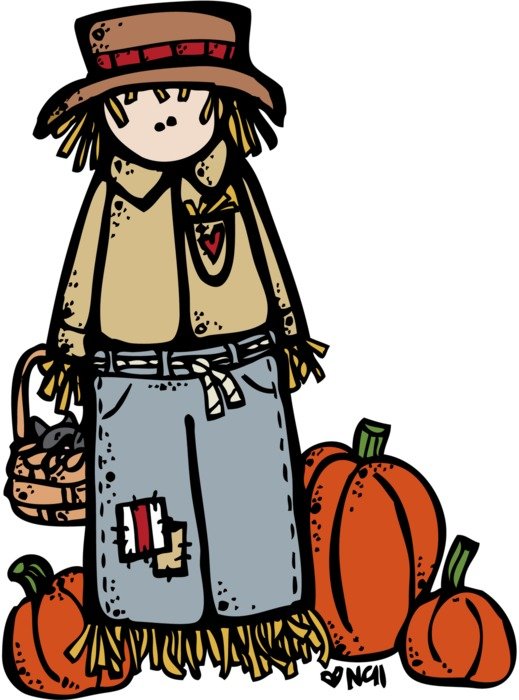 autumn clipart of boy with pumpkins