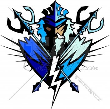 Poseidon Trident Logo Mascot With