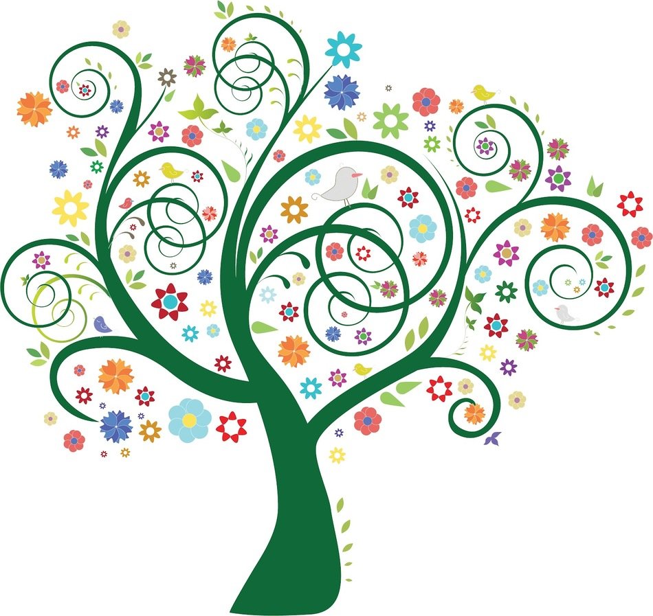 Fancy tree with flowers