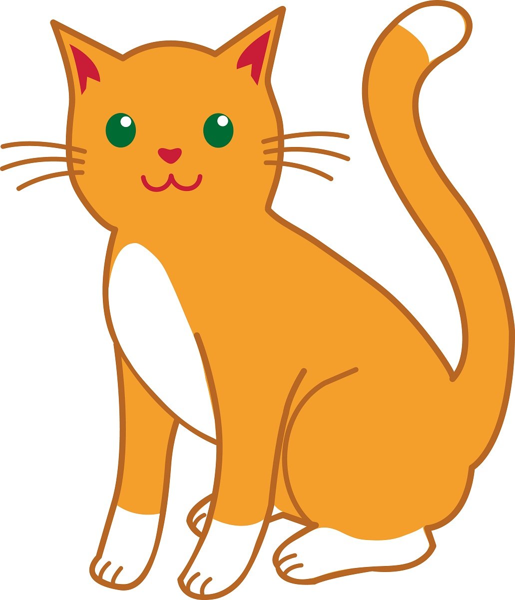 Orange cute cat drawing free image download