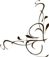 Right Brown Floral Swirl At Clkercom Vector