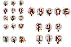 Alphabet in Christmas theme