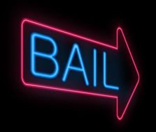 photo of a glowing sign Bail