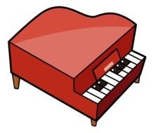 painted red piano