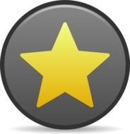 painted yellow star on the gray button