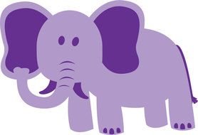 drawing of a purple elephant