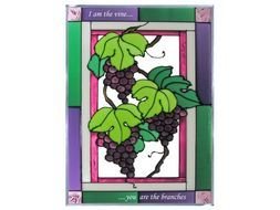 Art Glass &diams; Grape Clusters I Am The Vine Vertical