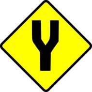 Onlinelabels Caution Fork In Road