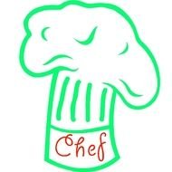 painted chef's green cap