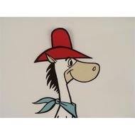 horse in red hat drawing