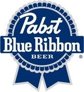 blue and white logo of beer