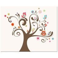 Owl &amp; Bird Tree Art Print Overstockcom