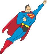 clipart of superman superhero flies to the top