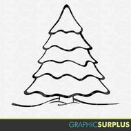 black and white christmas tree on gray background