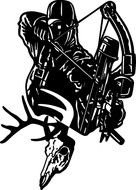 Bow Hunter Silhouette Hunting Stock Picture