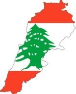 Lebanon Flag Map Large drawing