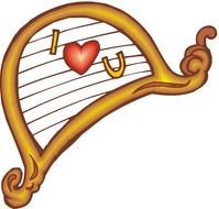 isolated harp on the white background