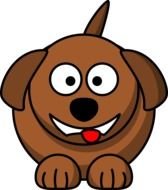 cartoon round dog with tongue hanging out