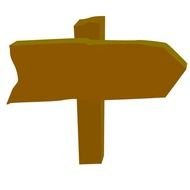 Directional Road Sign Wood Post Direction Clip