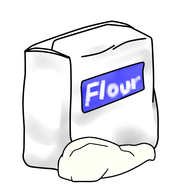 drawing of a bundle of flour on a white background