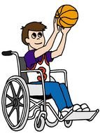 basketball player in a wheelchair drawing