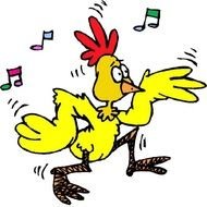 funny singing chicken as a picture for clipart