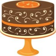 chocolate cake with orange as a picture for clipart