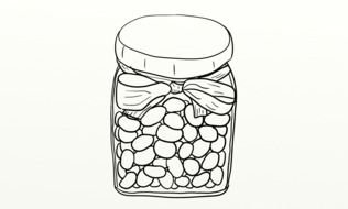 Jar Full Of Jellybeans, Outline For Colouring In