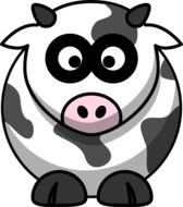 Brown And White Cartoon Cow drawing