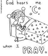Praying Hands Printable Girl Coloring Page Sunday