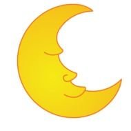 yellow half of the moon on a black background