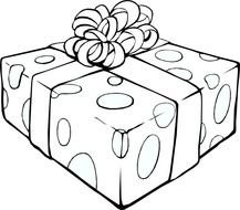 Black And White Coloring Page Gift Line Art
