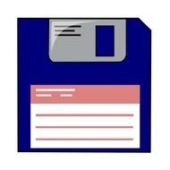 blue floppy disk on a white background