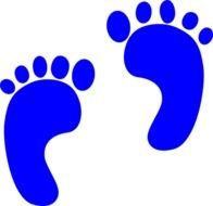 Blue Baby Footprints At Clkercom Vector Online