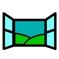 drawing of an open window