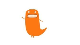 orange monster on a white background