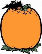 bat on a pumpkin as a graphic illustration