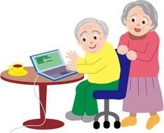 Old couple clipart