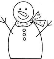 funny snowman as picture for clipart
