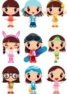 collage of cartoon girls