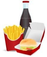 Full Fast Food Meal From The Deal Menu A Hamburger French
