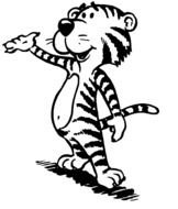 cartoon Black And White Tiger