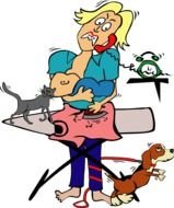Heres A Funny Cartoon Of Busy Stressed Out Mom Holding And Feeding