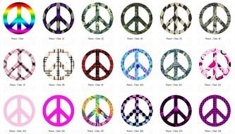 symbols of different colors and with different patterns