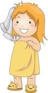 drawing of a girl from the shower