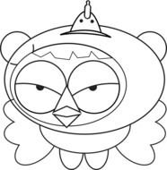 owl in helmet drawing